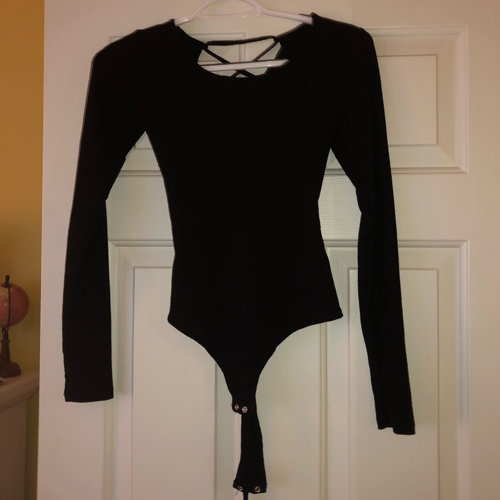 Black Tie Up Bodysuit (GOOD CONDITION)